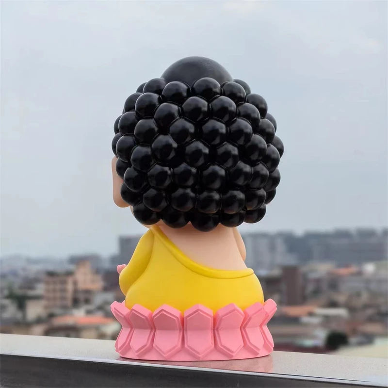 10cm Crayon Shin-chan Anime Figure Crayon Shin-chan Dahil Buddha Action Figure PVC Statue Modelo Mga Laruan Koleksyon ng Doll Regalo ng mga Bata