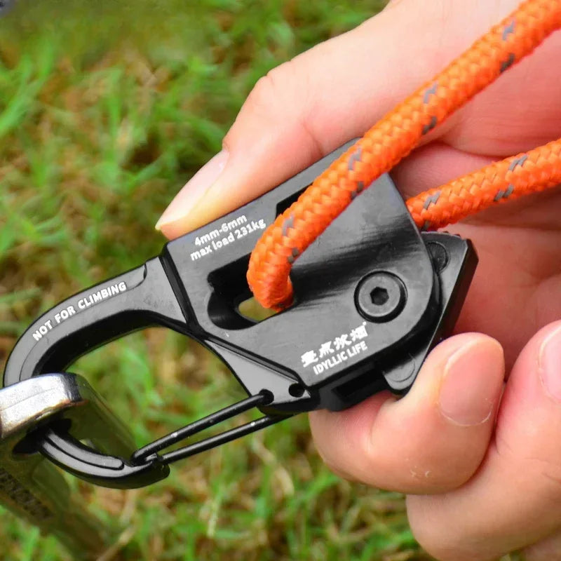 Tent Rope Tensioner Aluminum Alloy Rustproof Strong Load-bearing Lightweight Portable Tent Cord Adjuster Tent Accessories