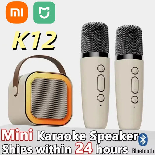 XIAOMI K12 Karaoke Machine Portable 5.3 PA Bluetooth Speaker with 2 Wireless Microphones Home Family Singing Children's Gifts
