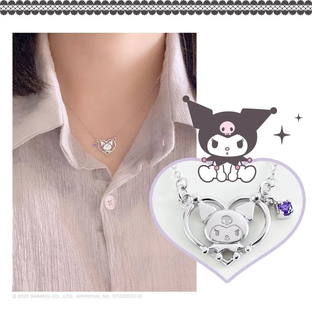 Y2K Kuromis Necklace Ring I.Love.Kuromis Necklace Kawaii Jewelry Niche Fashion Cartoon Exquisite Jewelry Friend Gift