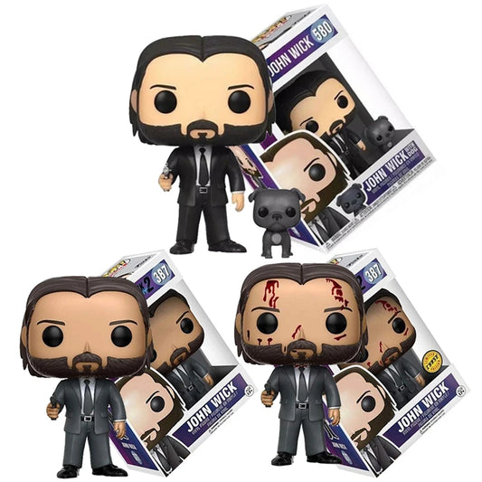 9cm John Wick POP Anime Figure John Wick Figures PVC Statue Model Figurine Doll Collection Decoration Room Ornament Toys Gifts