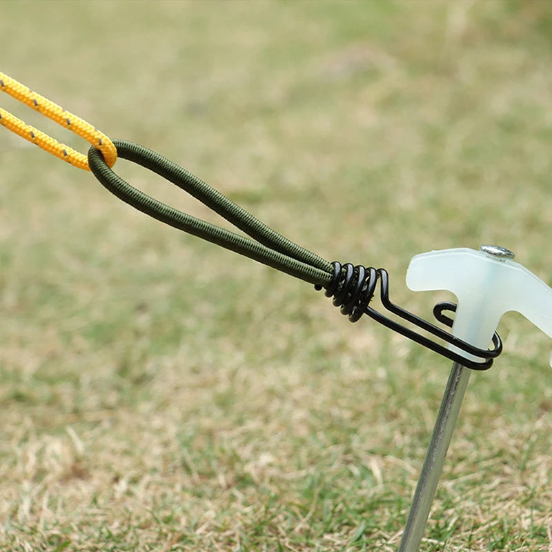 1PC Tent Elastic Rope Cord Hook Versatile Outdoor Camping Canopy Tarp Tent Fixing Cord String Carabiner Hooks Accessories