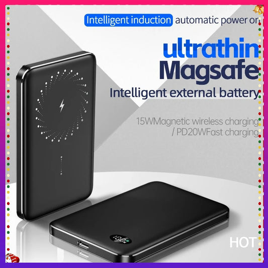 New 20W Back Backup Battery Macsafe Powerbank Magnetic Power Banks Wireless Phone Charger For iPhone 15 14 13 12Pro Samsung