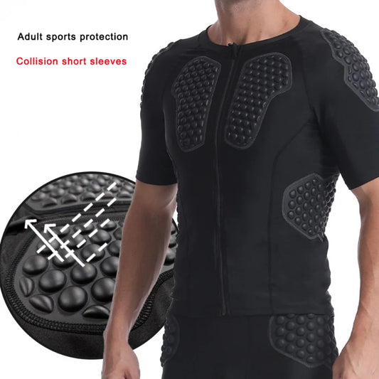 Professional Goalkeeper Uniforms Honeycomb Anti-Collision Short Sleeved Top Sports EVA Thick Sponge Tight Pant Protective Gear