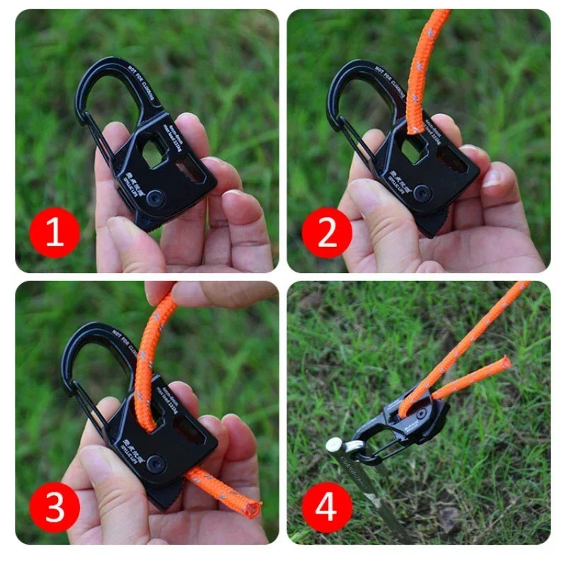 Tent Rope Tensioner Aluminum Alloy Rustproof Strong Load-bearing Lightweight Portable Tent Cord Adjuster Tent Accessories