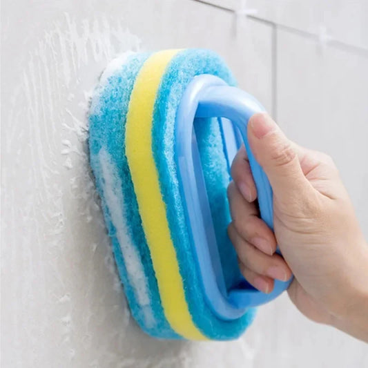 Household Cleaning Brush Thicken With Handle Dish Soap Bathroom Kitchen Tub Scrubbing Sponge Wipe Durable Tools Accessories Home