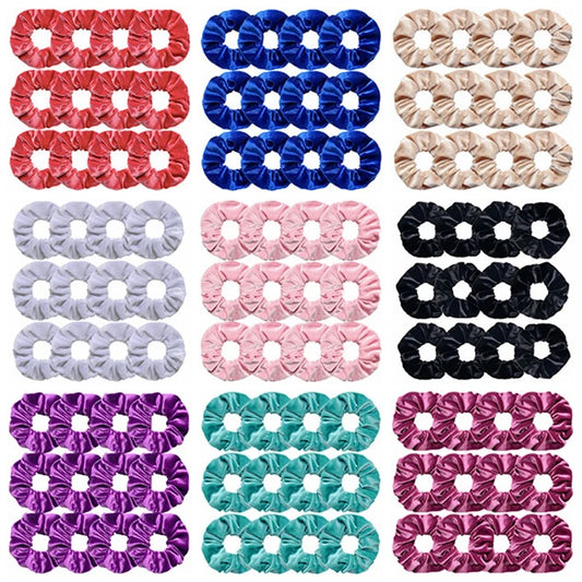 12PCS Pack Vintage Velvet Scrunchies Girls Elastic Hair Bands Ponytail Holder Ties Rubber Bands Ropes Fashion Women Accessories