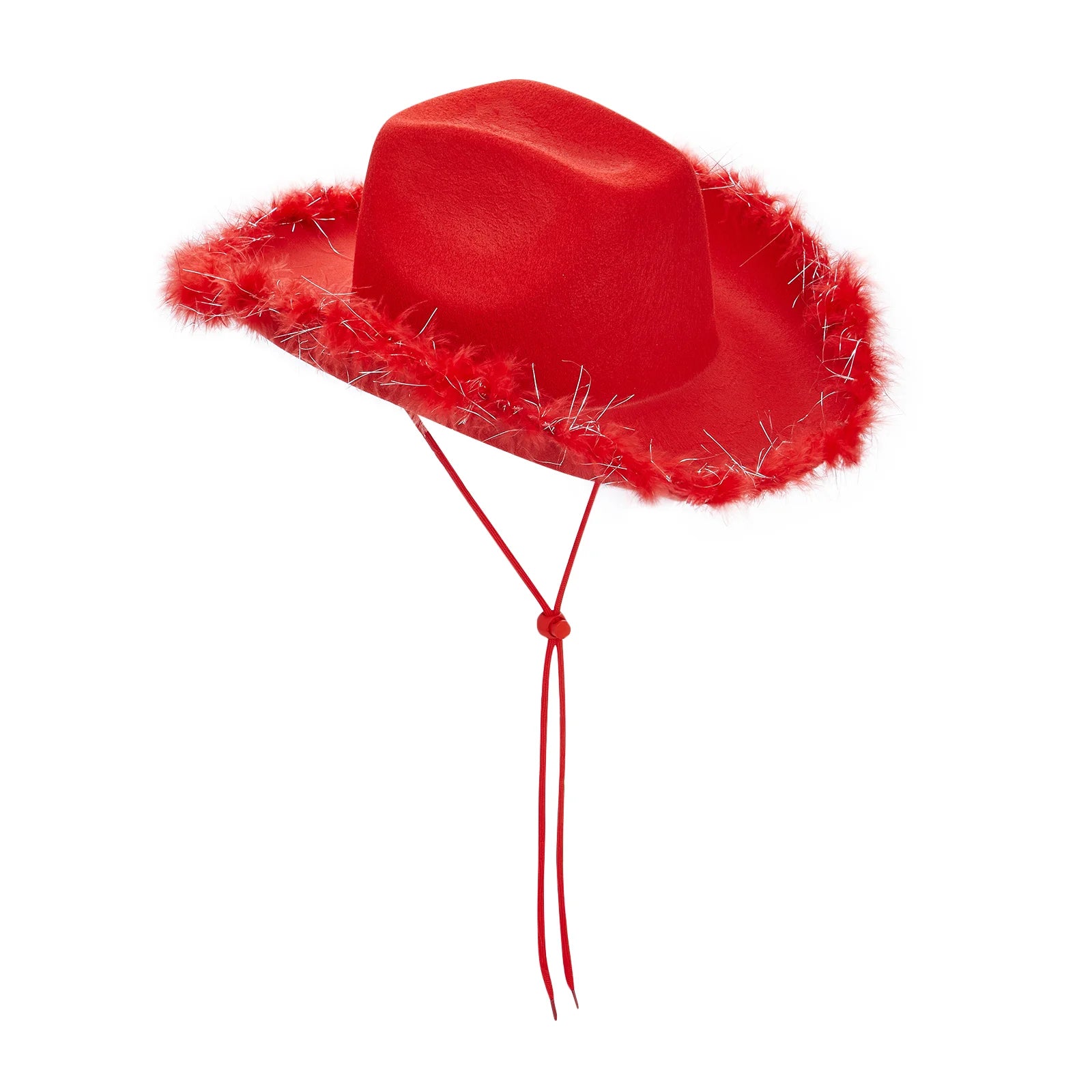 Women's Cowboy Hat, Adult Solid Color Furry Trim Wide Brim Hat Female Cap for Dating Party