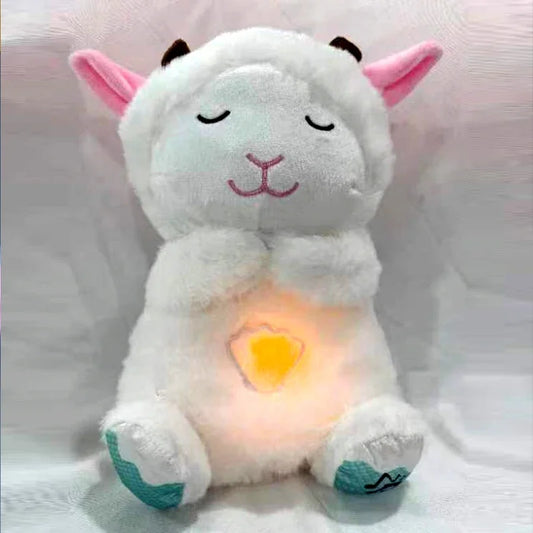 Baby Plush Doll Breathing Bear Newborn Soothing Sleepmate Playmate Otter Toy Kids Music Sleeping Companion Sound Light Doll Toy Gift