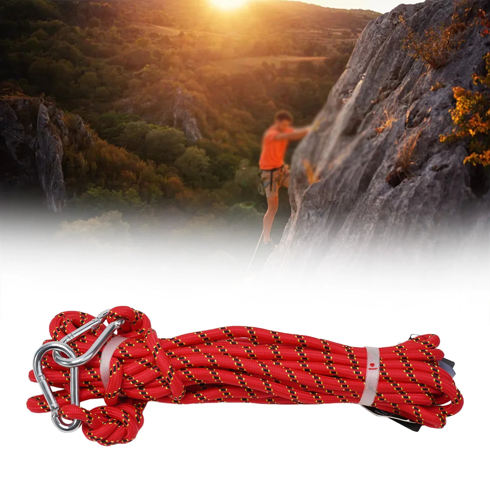 10M Static Rock Climbing Rope Cord Rock Tree Wall Climbing Equipment Gear Outdoor Survival Fire Escape Rescue Safety Rope