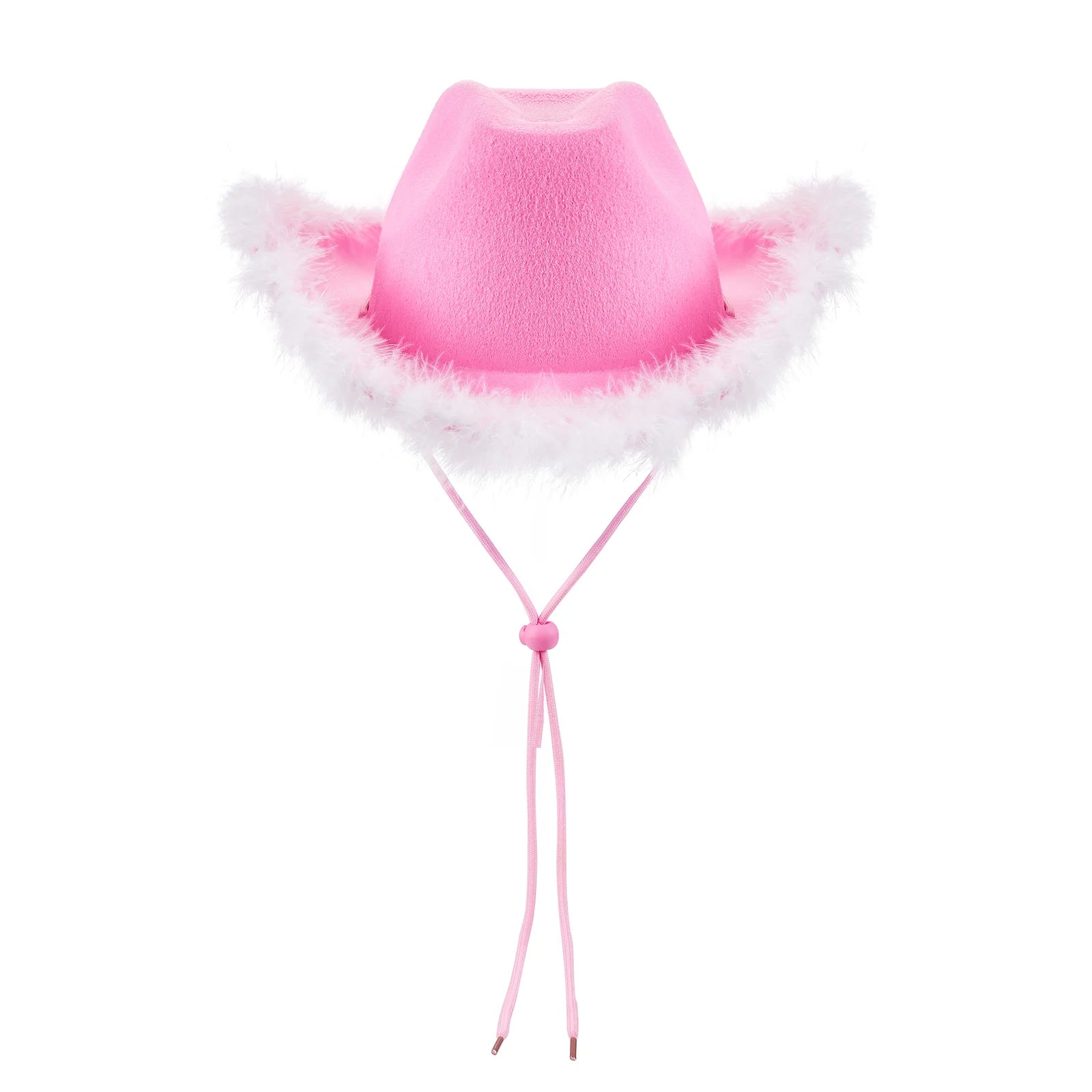 Women's Cowboy Hat, Adult Solid Color Furry Trim Wide Brim Hat Female Cap for Dating Party