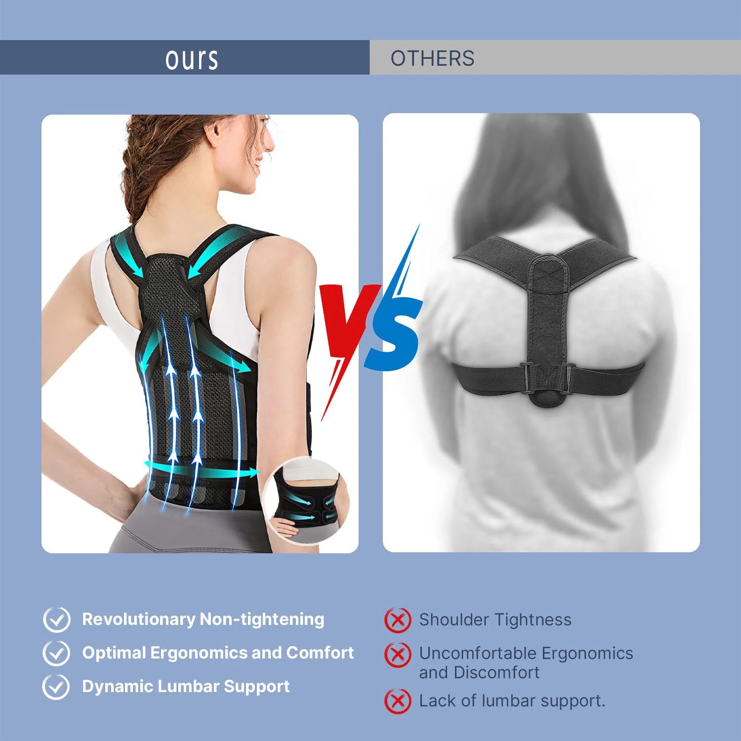 Upper at Lower Back Brace Posture Corrector: Shoulder Straightener Adjustable Support Pain Relief - Scoliosis Hunchback Hump