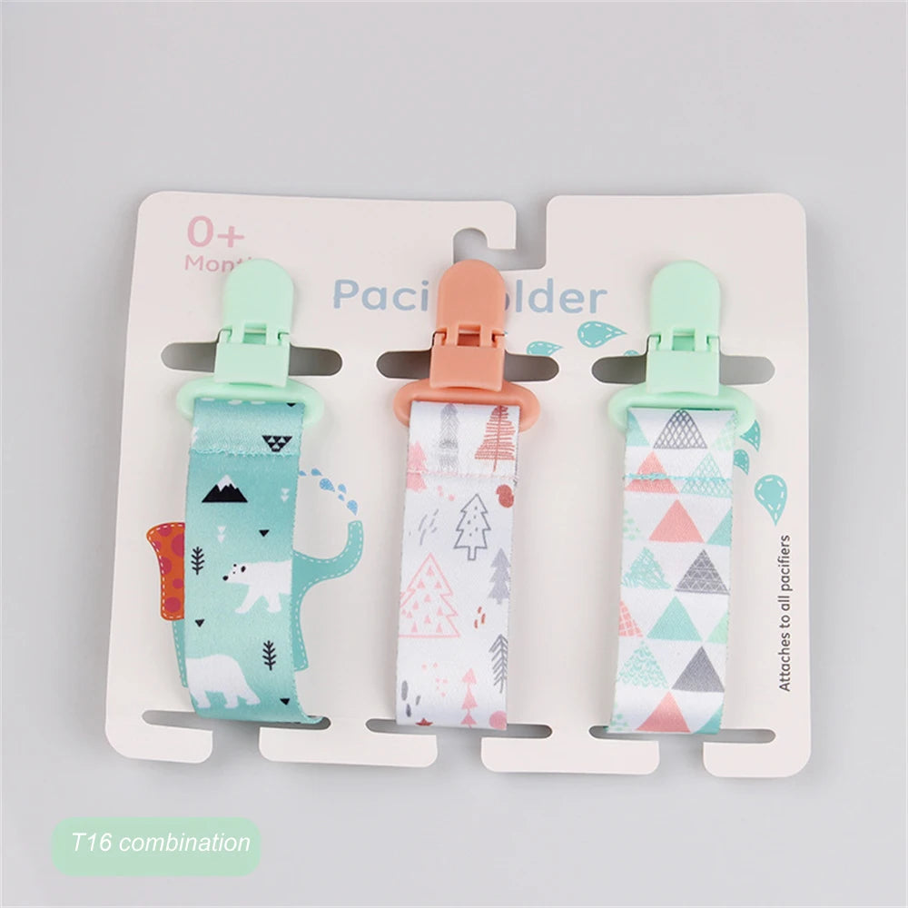 1/3Pcs/Set Pacifier Clip For Babies Ribbon Dummy Soother Holder Chains Anti-drop Chain Girl Boy Baby Accessories Dropshipping