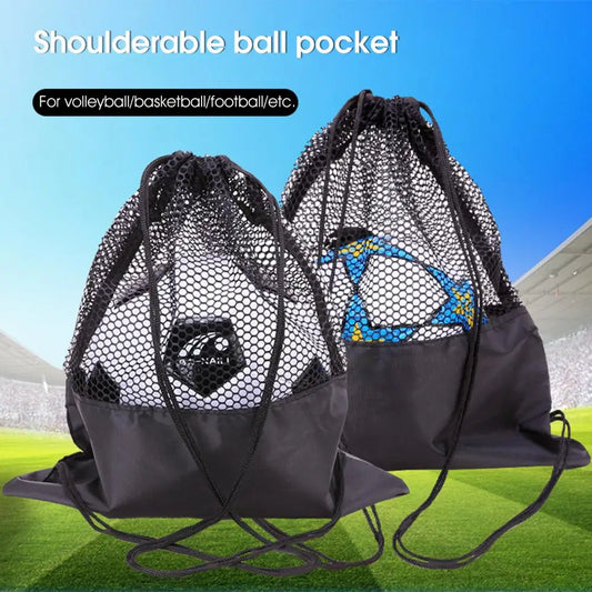 Storage A Ball Scratch-resistant Mesh Drawstring Double Shoulder Bag for Travel