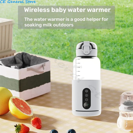 Portable Bottle Warmer para sa Baby Milk USB Charge na may Temperature Adjustable at Display Outdoor Wireless Electric Baby Water Warmer