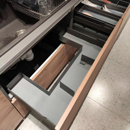 Kitchen U-shaped 2 Tier Under Sink Pull Out Organizer Kitchen Cabinet Storage Drawer Basket