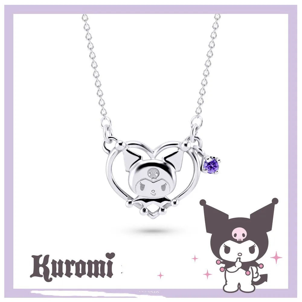 Y2K Kuromis Necklace Ring I.Love.Kuromis Necklace Kawaii Jewelry Niche Fashion Cartoon Exquisite Jewelry Friend Gift