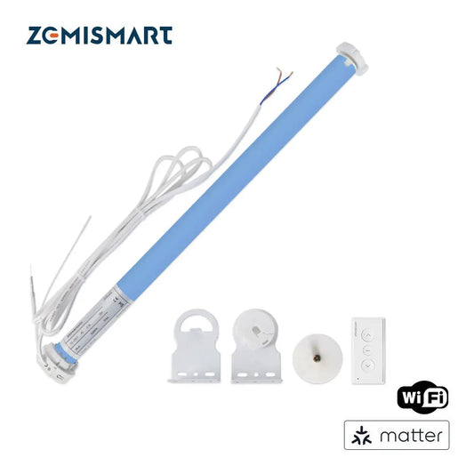 Zemismart Matter WiFi Smart Roller Shade Blinds Motor for 37mm 38mm Tube Support Homekit Google Home Smartthings App Control