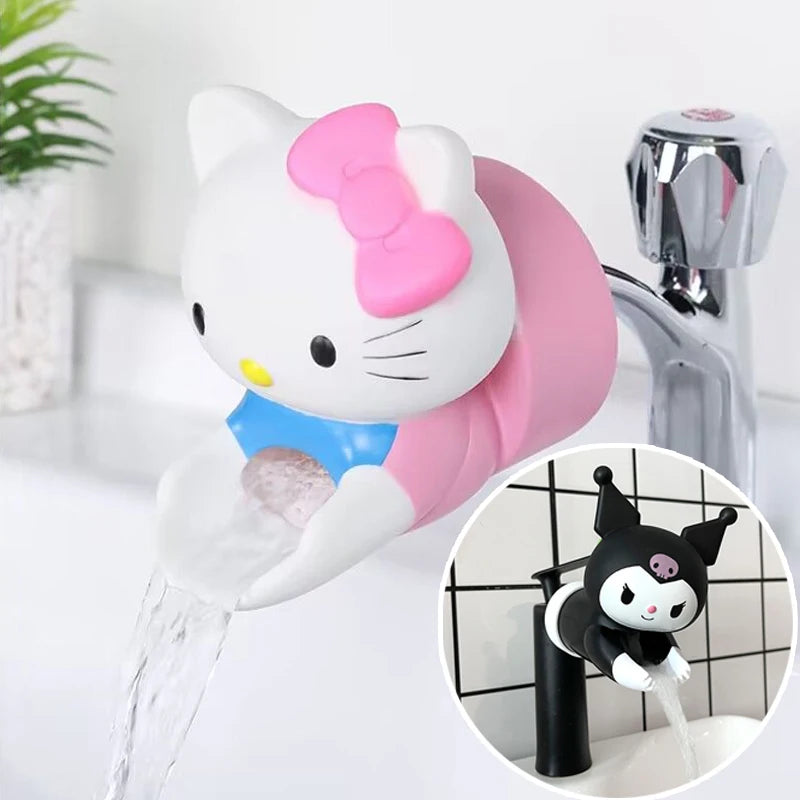 وصلة تمديد صنبور المياه من Sanrio Hello Kitty بتصميم الرسوم المتحركة للأطفال، معدات غسل اليدين، ملحقات الحمام والمطبخ