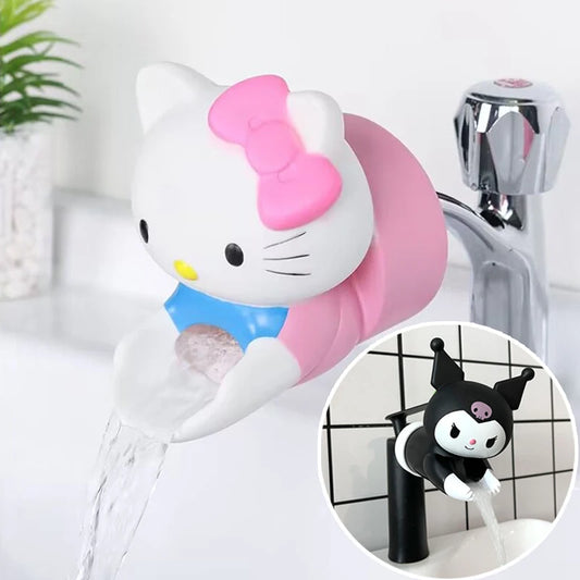 وصلة تمديد صنبور المياه من Sanrio Hello Kitty بتصميم الرسوم المتحركة للأطفال، معدات غسل اليدين، ملحقات الحمام والمطبخ