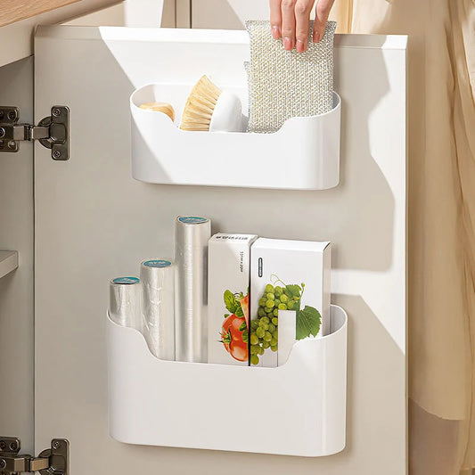 Non Perforated Cling Film Rack Inside Cabinet Wall Shelf Shelves Spice Rack Dish Drying Rack Cabinet Door Organiser for Kitchen