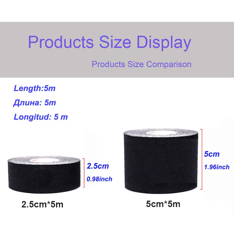 Sports Waterproof Kinesiology Tape Stickers Athletic Bandage Muscle Recovery Protector Strapping Pain Relief Tennis Gym
